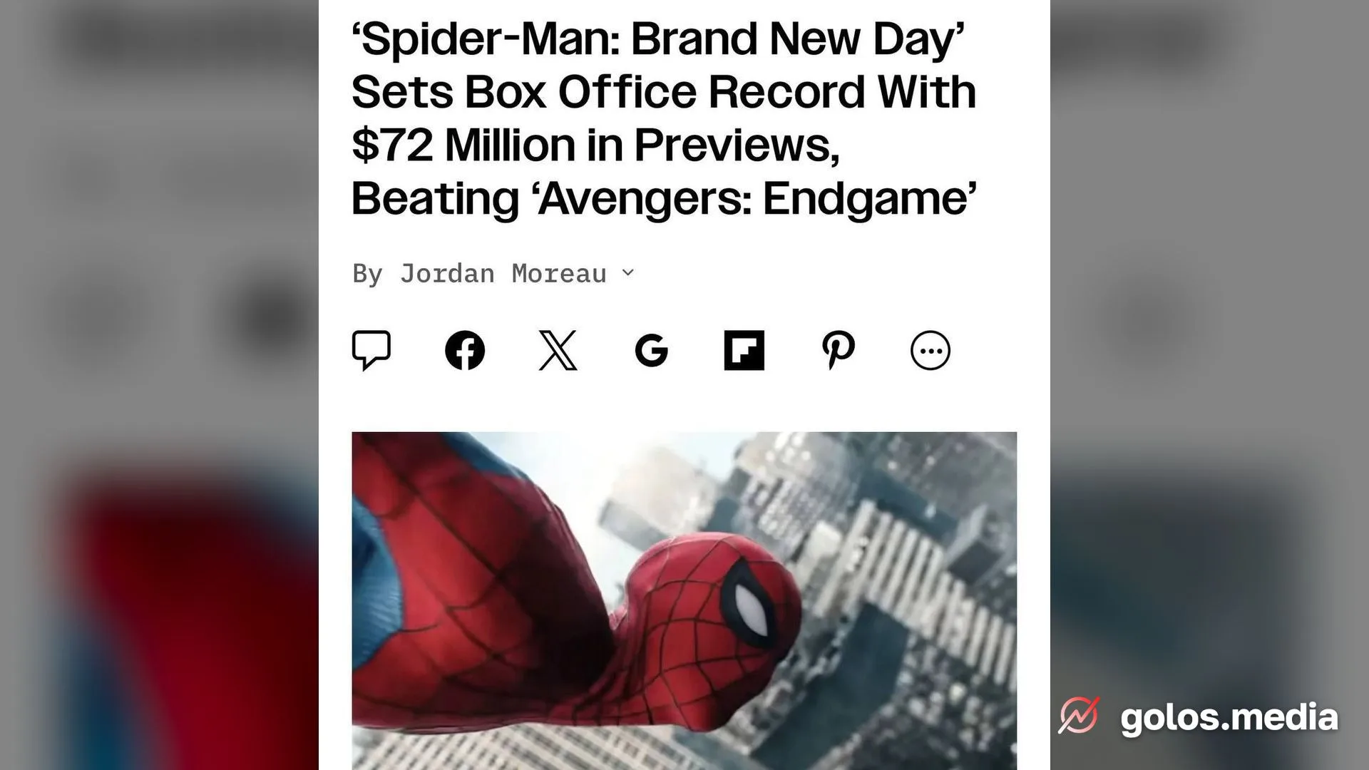 New Marvel Spider-Man Film Sets US Opening-Day Record
